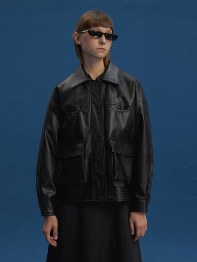 Chaqueta de Cuero para Motociclista