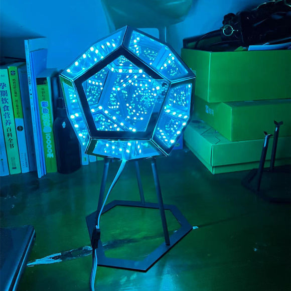 Lámpara Nocturna Geométrica Infinita con Diseño Dodecaédrico