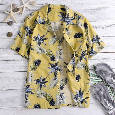 Camisa Hawaiana Estampada Completa con Cuello Vuelto para Hombre - Manga Corta Verano - Image 9