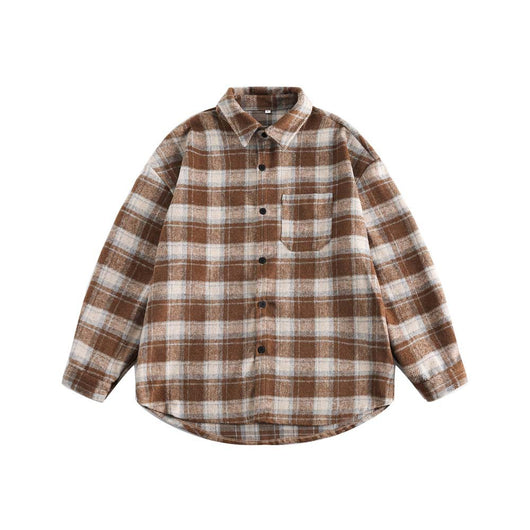 Camisa Abrigo Cuadriculada Gruesa para Parejas - Image 3