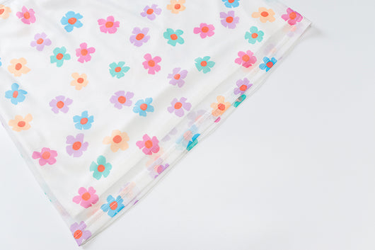Falda Corta de Malla con Estampado Floral para Mujer - Image 6