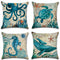 Almohada Decorativa Vida Marina: Tortuga, Caballito de Mar, Ballena y Pulpo