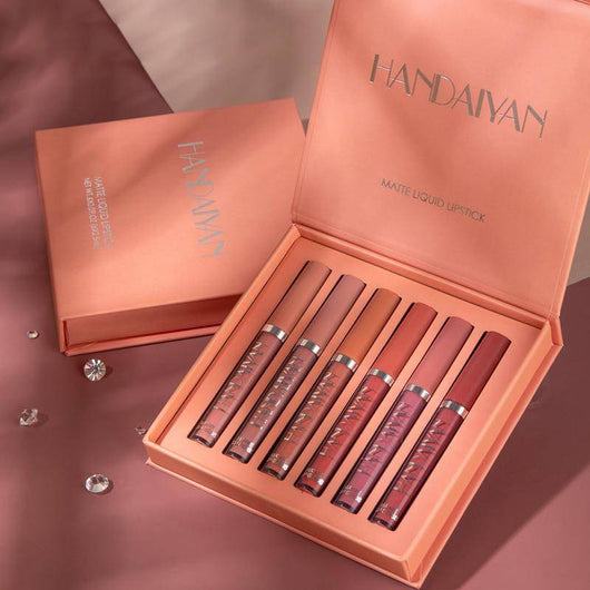 Set de Labiales Líquidos Mate No Pegajosos con Estuche de Regalo