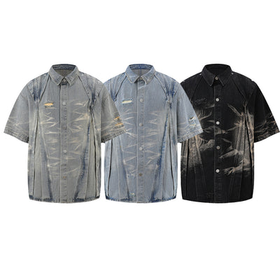 Conjunto de Camisa Vaquera Workwear Desgastada con Estilo Urbano - Image 28