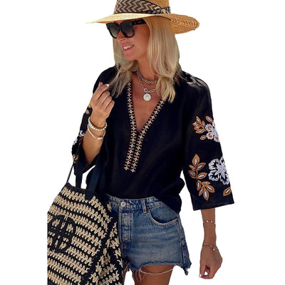 Blusa Suelta Bordada Multiuso para Mujer - Image 5