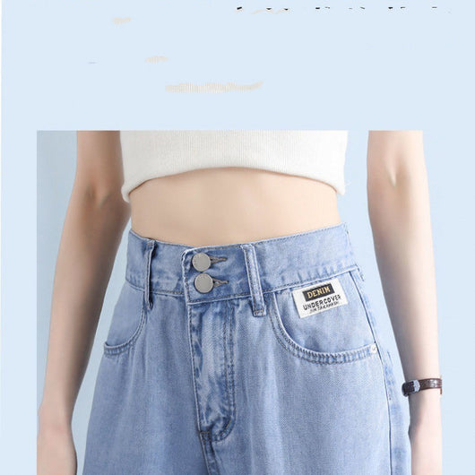 Pantalón Harem Cintura Alta Recto Nueve Puntos Seda Helada para Mujer - Image 11