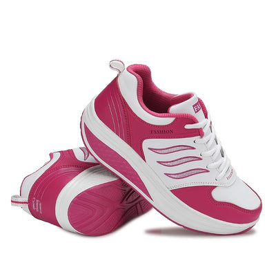 Tenis de Cuero Transpirable con Plataforma Elevada para Mujer