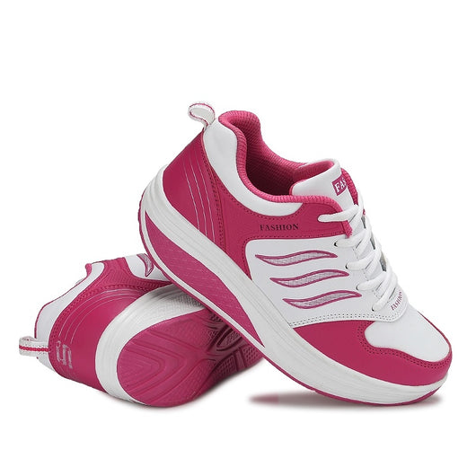 Tenis de Cuero Transpirable con Plataforma Elevada para Mujer