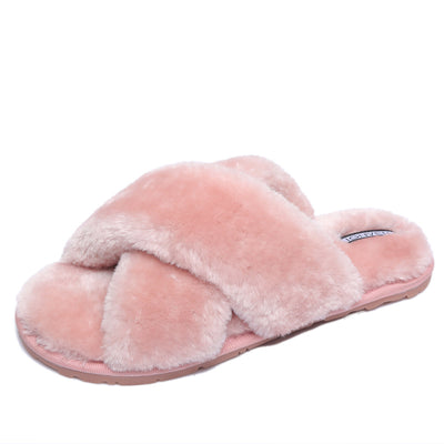 Pantuflas Abiertas de Piel Cruzadas - Image 2