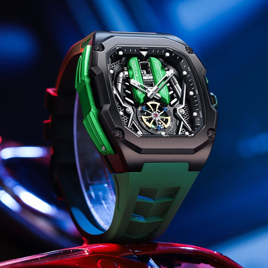 Reloj Tonneau de Lujo Hueco 3D con Luminiscencia y Resistencia al Agua - Image 2