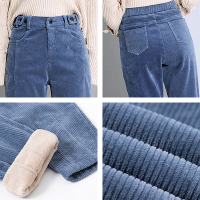 Pantalones de Pana Talle Alto Acolchados Casual - Image 10
