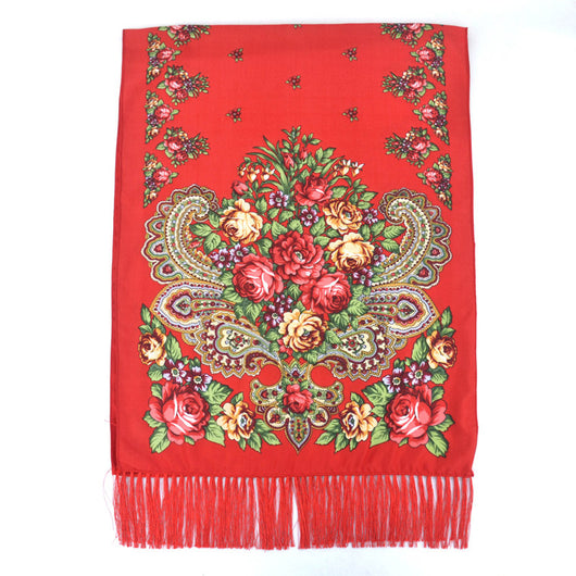 Pañuelo Étnico Largo con Borlas Estampado para Viajes - Image 32
