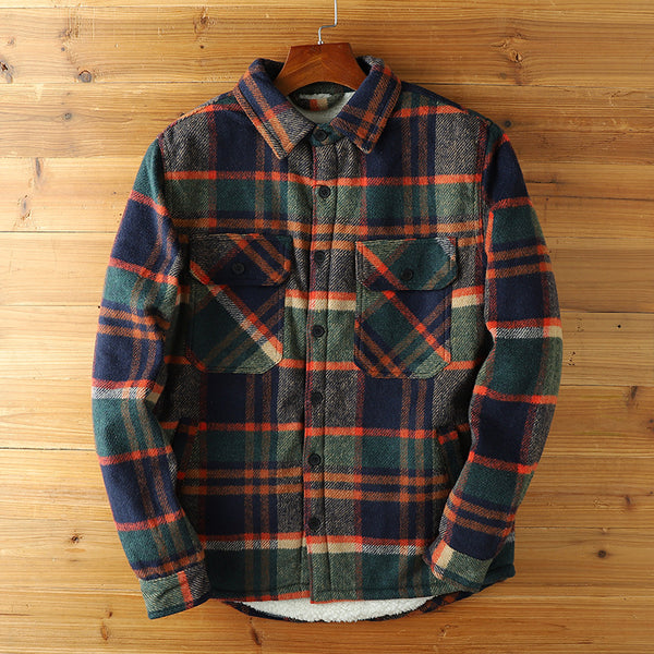 Abrigo Tipo Camisa de Piel de Cordero Forrado en Fleece - Image 6