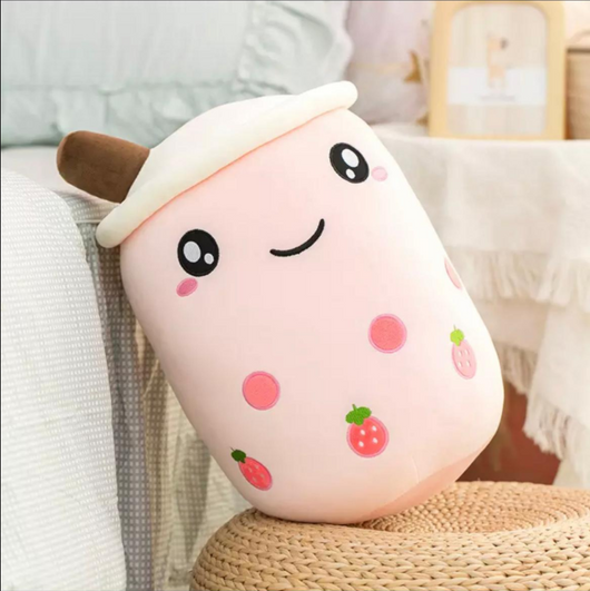 Peluche Taza de Té con Leche - Almohada Frutal Fresa y Matcha - Image 6