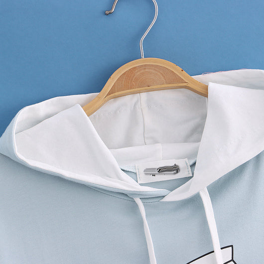 Sudadera con Capucha Estampado Cartón de Leche - Colorblock Manga Corta - Image 14