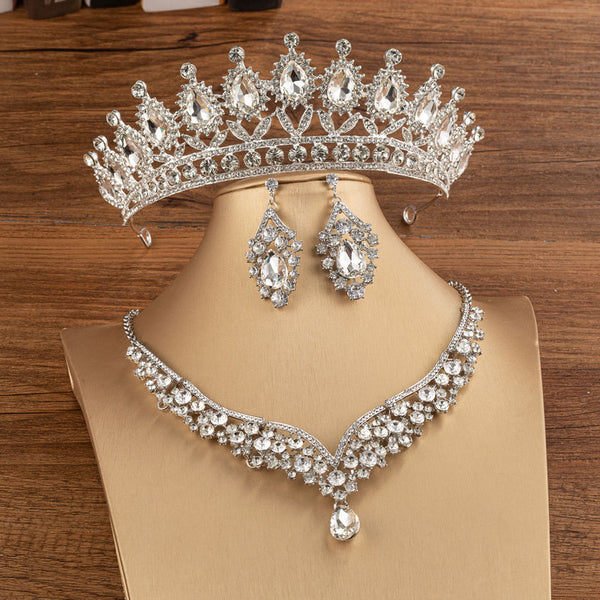 Corona Nupcial Elegante Aleación Diamantes - Tocado de Novia