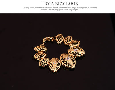 Juego de 4 Piezas de Joyería Hoja - Collar y Aretes Elegantes - Image 2