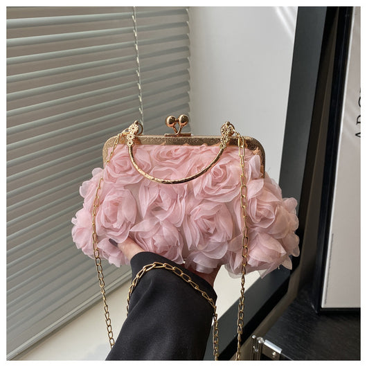 Bolso Elegante para Mujer con Patrón de Rosas y Detalle de Cadena - Image 20