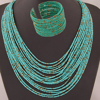 Collar Bohemio Multicapas con Cuentas de Arroz - Image 16