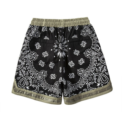 Shorts Militares de Lino con Panel Floral para Casa - Image 4