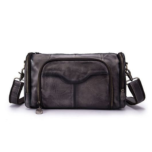 Bolsa Mensajero de Cuero Retro Estilo Almohada - Bandolera de Cuero Genuino - Image 3