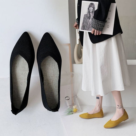 Zapatos Planos Tejidos Cómodos con Punta Afilada y Suela Suave - Image 8