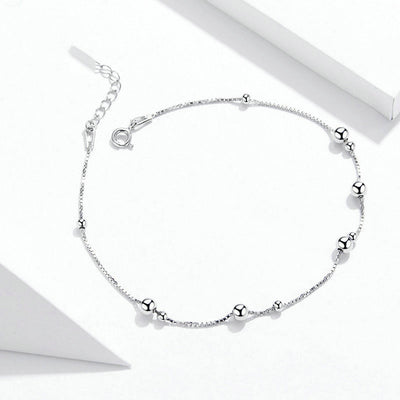Pulsera Tobillera Elegante Chapada en Oro Blanco para Mujer - Image 3