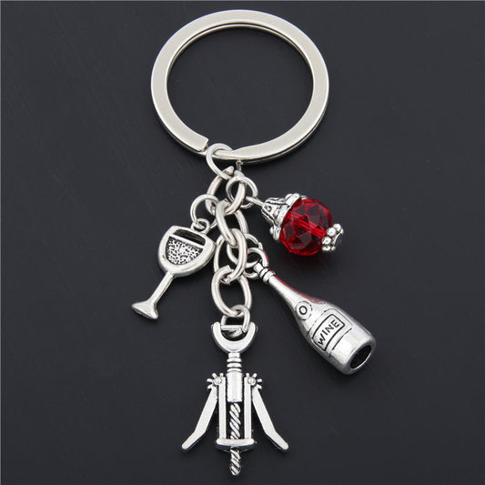 Llavero Abridor de Vino Diseño Metal para Amantes del Vino