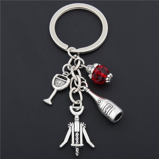 Llavero Abridor de Vino Diseño Metal para Amantes del Vino