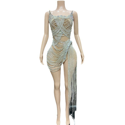 Vestido de Fiesta Elegante con Borlas de Cristal para Sesión Fotográfica de Cumpleaños - Image 5