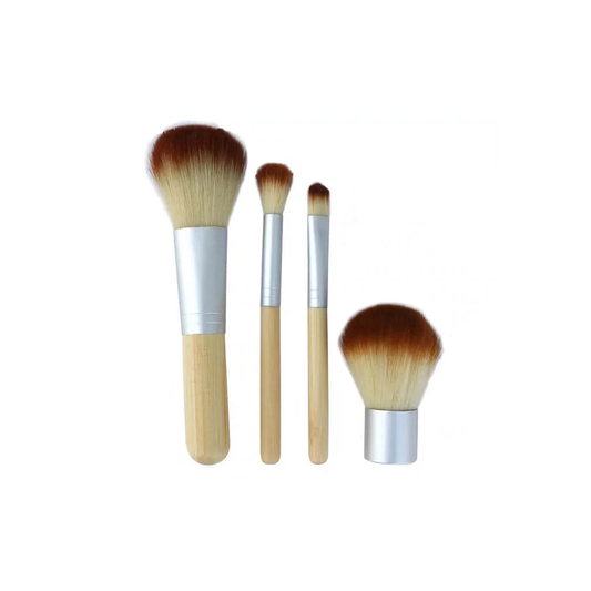 Set de 4 Brochas de Maquillaje con Mango de Bambú