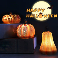 Linterna de Calabaza LED Decorativa - Lámpara Luminosa de Resina para Halloween