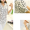 Blusa de Gasa a Rayas con Diseño de Siete Mangas - Estilo Coreano para Mujer