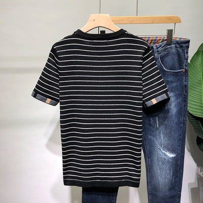 Suéter Ajustado a Rayas con Manga Corta - Diseño Moderno y Versátil - Image 5
