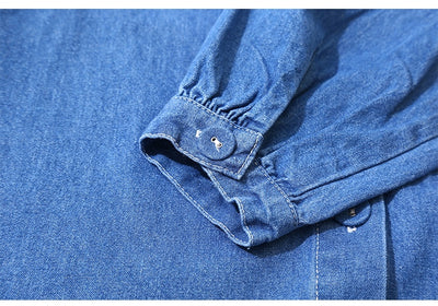 Camisa de Mezclilla Azul con Manga Larga para Mujer - Diseño Juvenil y Adorable - Image 7