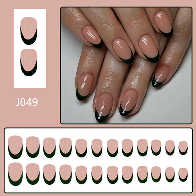 Uñas Postizas Francesas Negras - Set de 24 Piezas Multiusos - Image 18