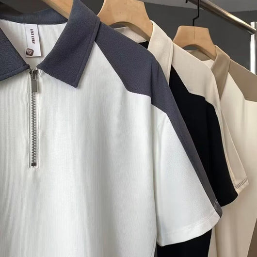 Conjunto de Verano para Hombre: Camiseta Manga Corta con Costuras Contrastantes + Shorts Casuales - Image 20