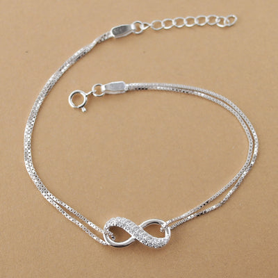 Pulsera de Plata Infinita con Suerte - Image 4
