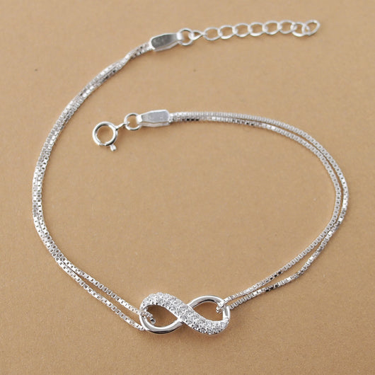 Pulsera de Plata Infinita con Suerte - Image 4