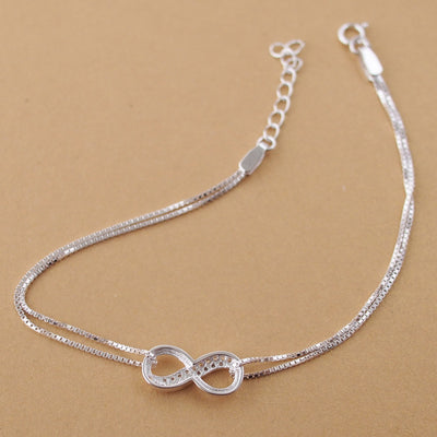 Pulsera de Plata Infinita con Suerte - Image 5
