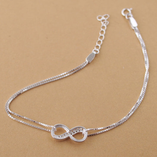 Pulsera de Plata Infinita con Suerte - Image 5