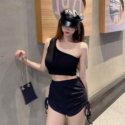 Conjunto Deportivo Mujer: Top Deportivo y Shorts Cintura Alta con Cordón - Image 12