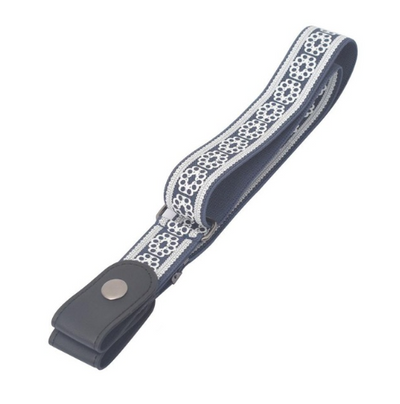 Beige elastic no-buckle belt with adjustable clips, designed for an invisible and comfortable fit. - Image 8