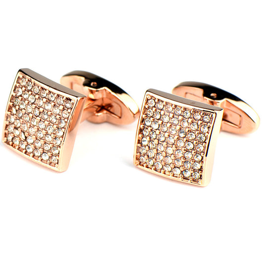 Mancuernillas de Diamantes Blancos Precisión Oro Rosa - Cierre Francés - Image 12