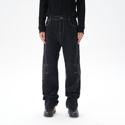 Jeans Sueltos Machete con Contraste de Color para Hombre - Image 8