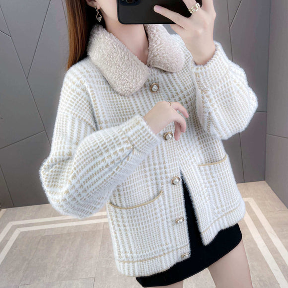 Cardigan Holgado Estilo Coreano de Lana Premium