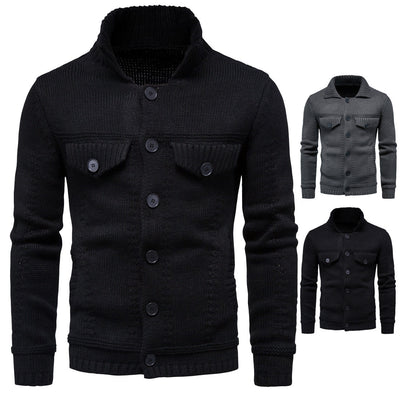 Cardigan Casual de Punto con Solapa para Hombre - Image 3