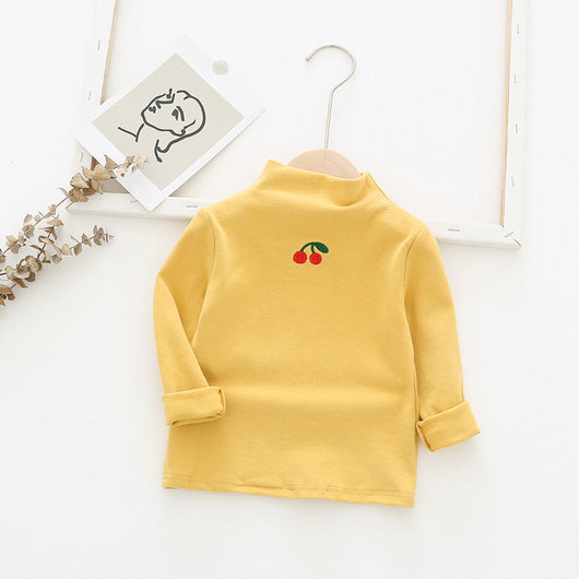 Leggings Infantiles con Cuello Alto y Bordado de Cerezas - Image 8