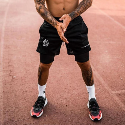 Shorts Deportivos Dobles para Hombre - Fitness y Entrenamiento - Image 3