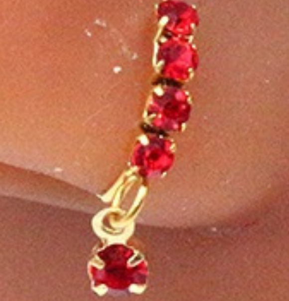 Aro Piercing Nasal Bisagra Mariposa con Zirconia - Tabique Elegante